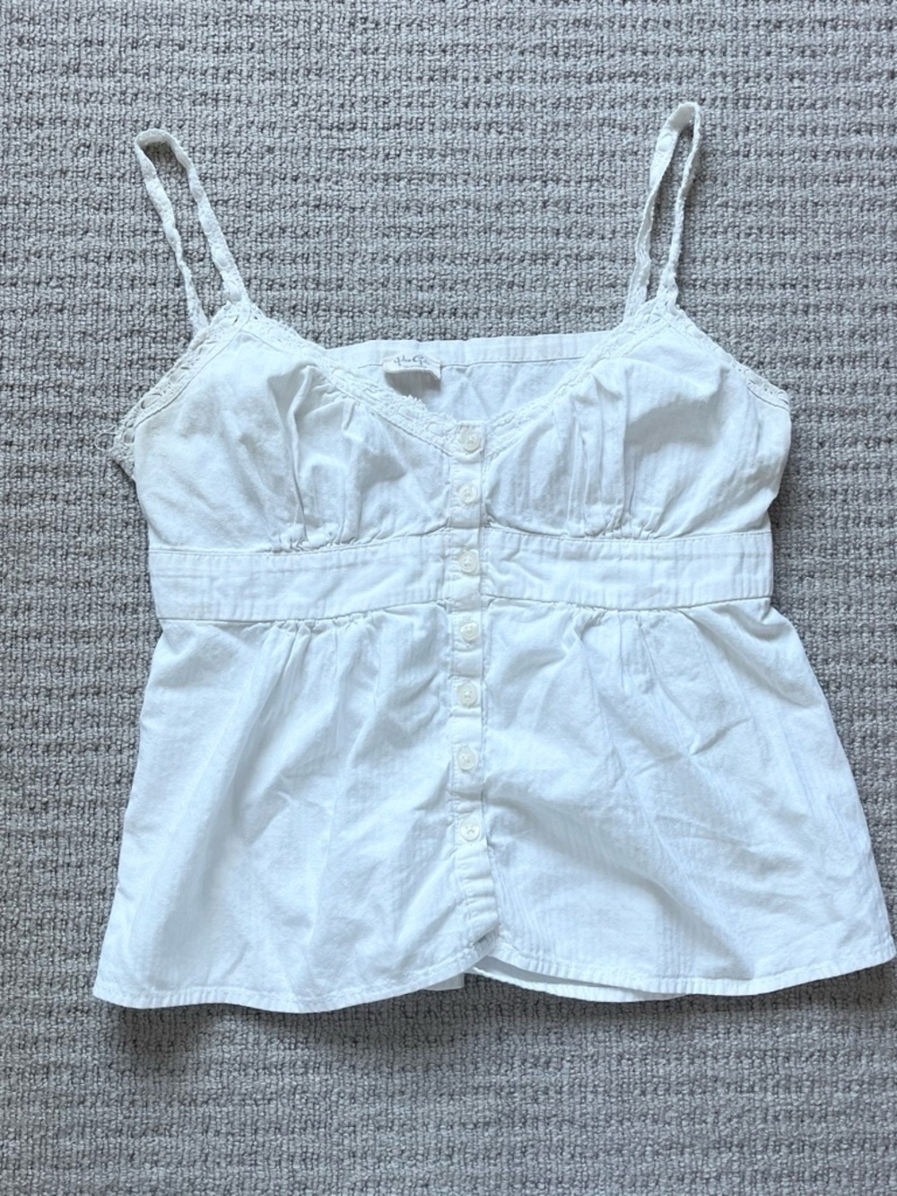 John Galt white babydoll tank top